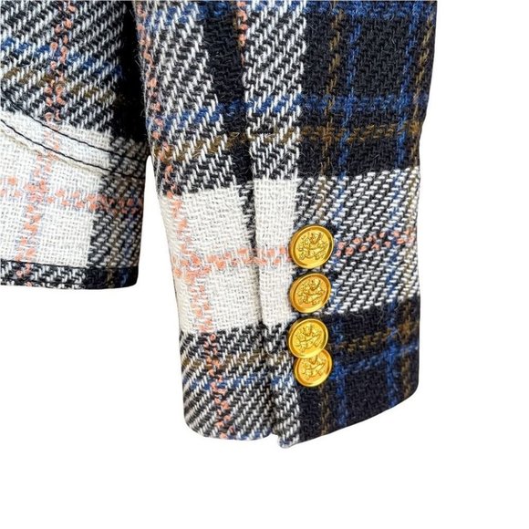 Smythe Patch Pocket Duchess Blazer in Black Ivory Plaid - Picture 9 of 12